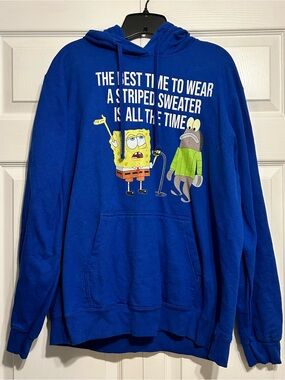Nickelodeon Royal Blue SpongeBob Graphic Pullover Hoodie